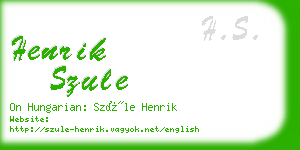 henrik szule business card